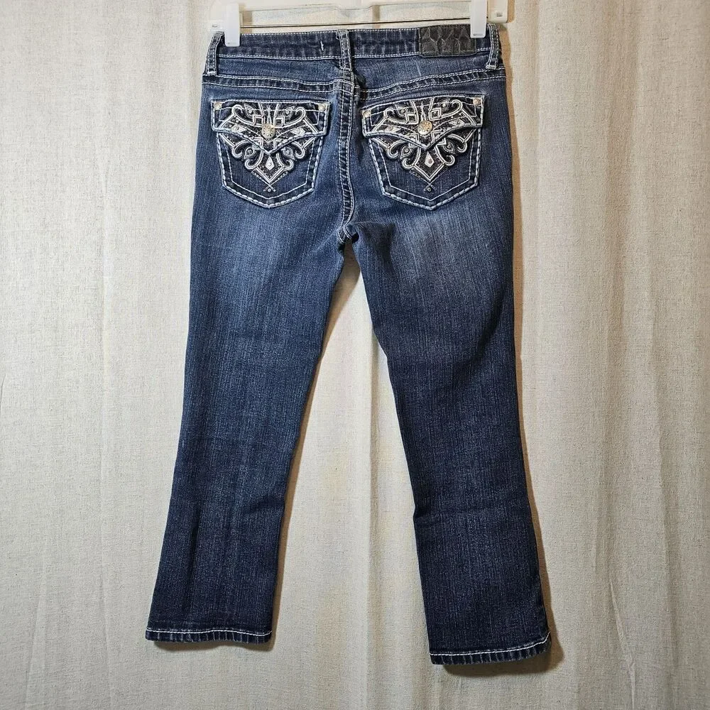 Soundgirl Juniors Size 3 Low Rise Cropped Embellished Sparkle Butt Cute Y2K